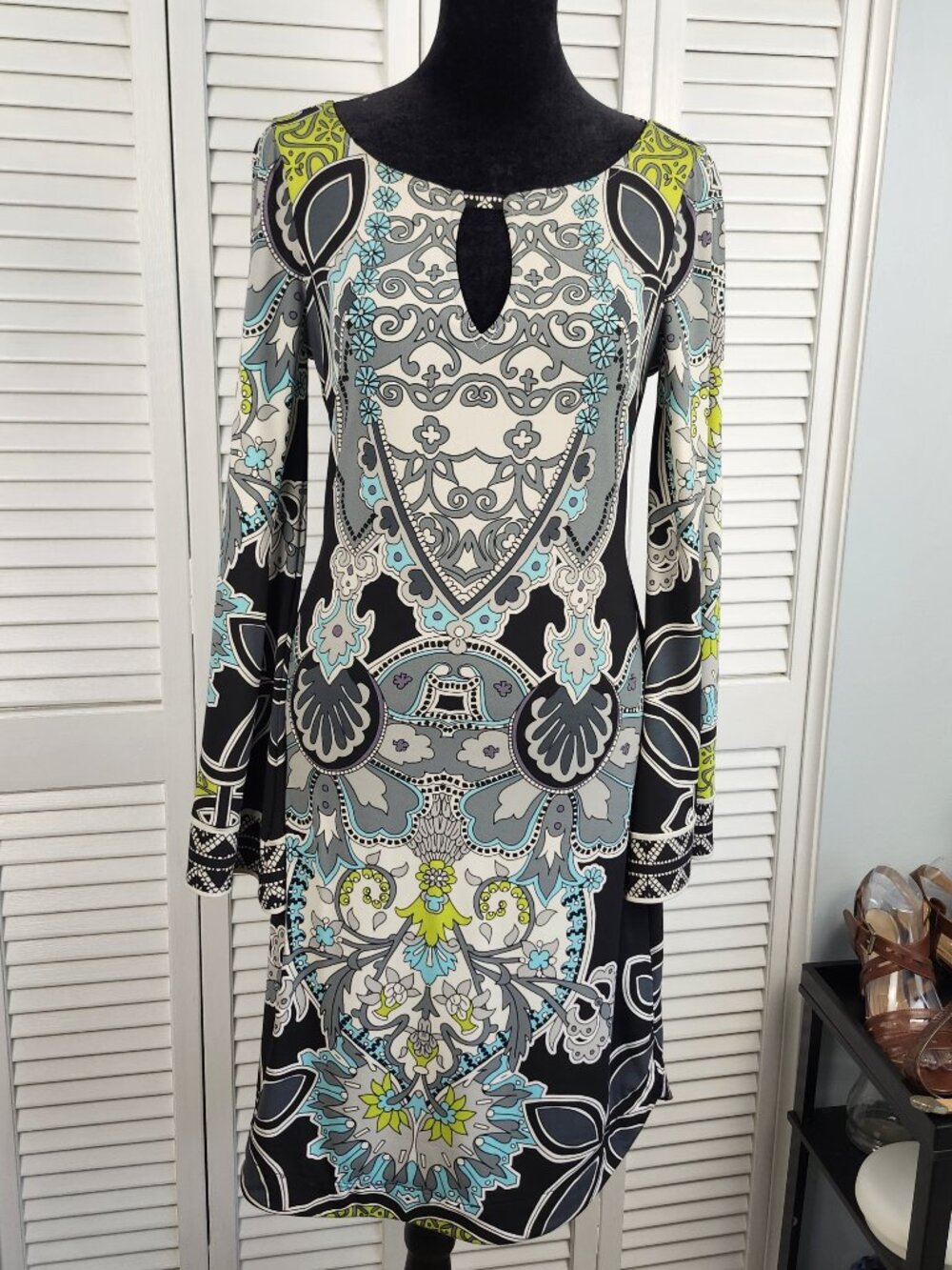 Hale Bob Dress XS Kimono Sleeve Strappy Open Back Mod Bodycon HOT DEAL ❤️